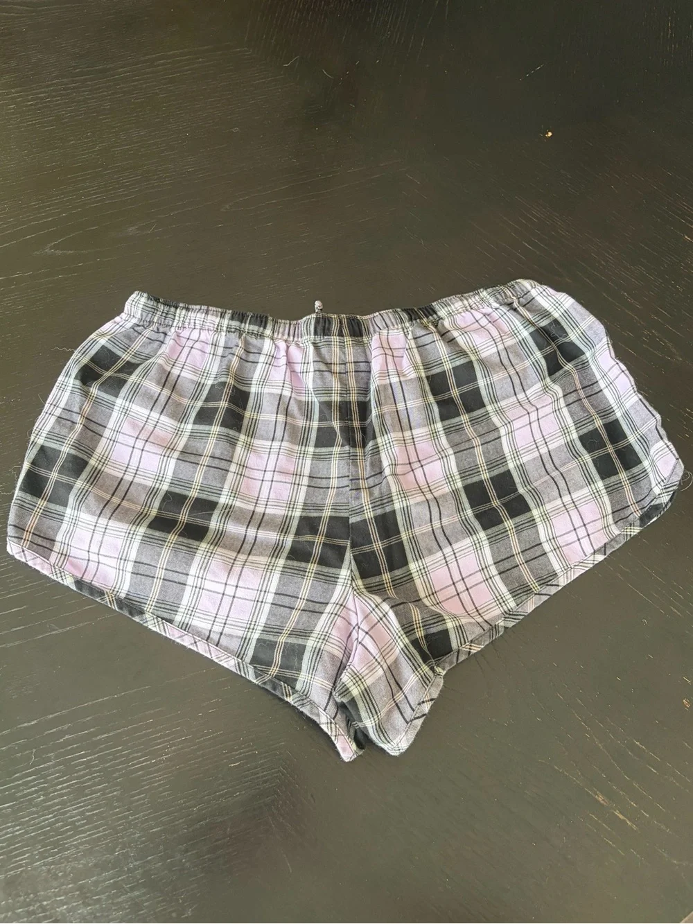 Secret Treasures Plaid Lounge Shorts - light purple & Black
